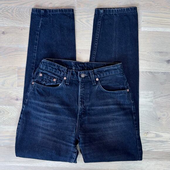 Levi's Denim - VTG 90s Levi’s 560 High Rise Tapered Jeans USA Made Faded Black Womens Size 27